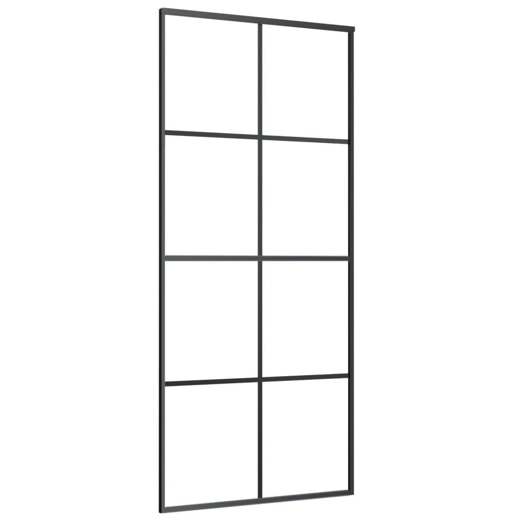 vidaXL Schiebetür mit Beschlag 90x205 cm ESG-Glas & Aluminium