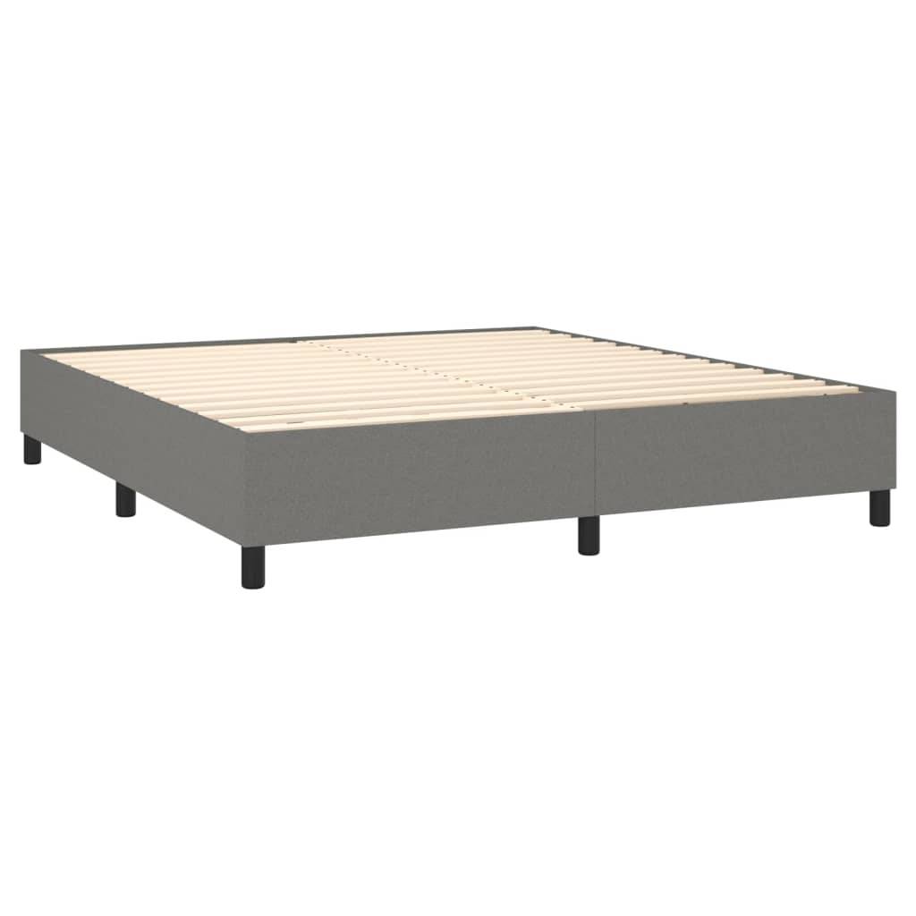 vidaXL Boxspringbett mit Matratze Dunkelgrau 180x200 cm Stoff