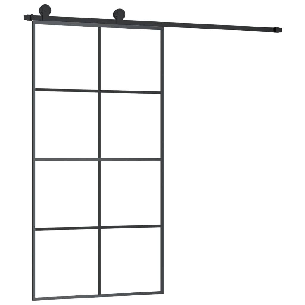 vidaXL Schiebetür mit Beschlag 102,5x205 cm ESG-Glas & Aluminium