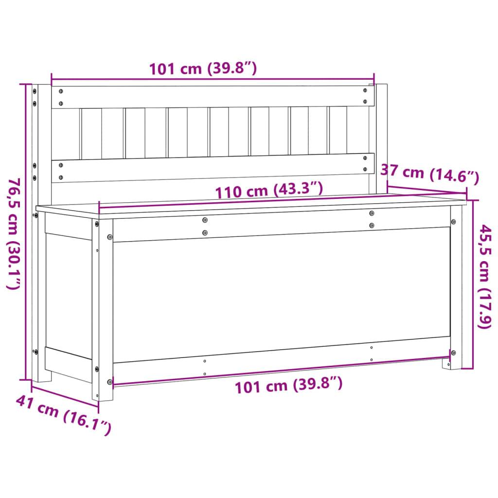 vidaXL Sitzbank Weiß 110x41x76,5 cm Massivholz Kiefer
