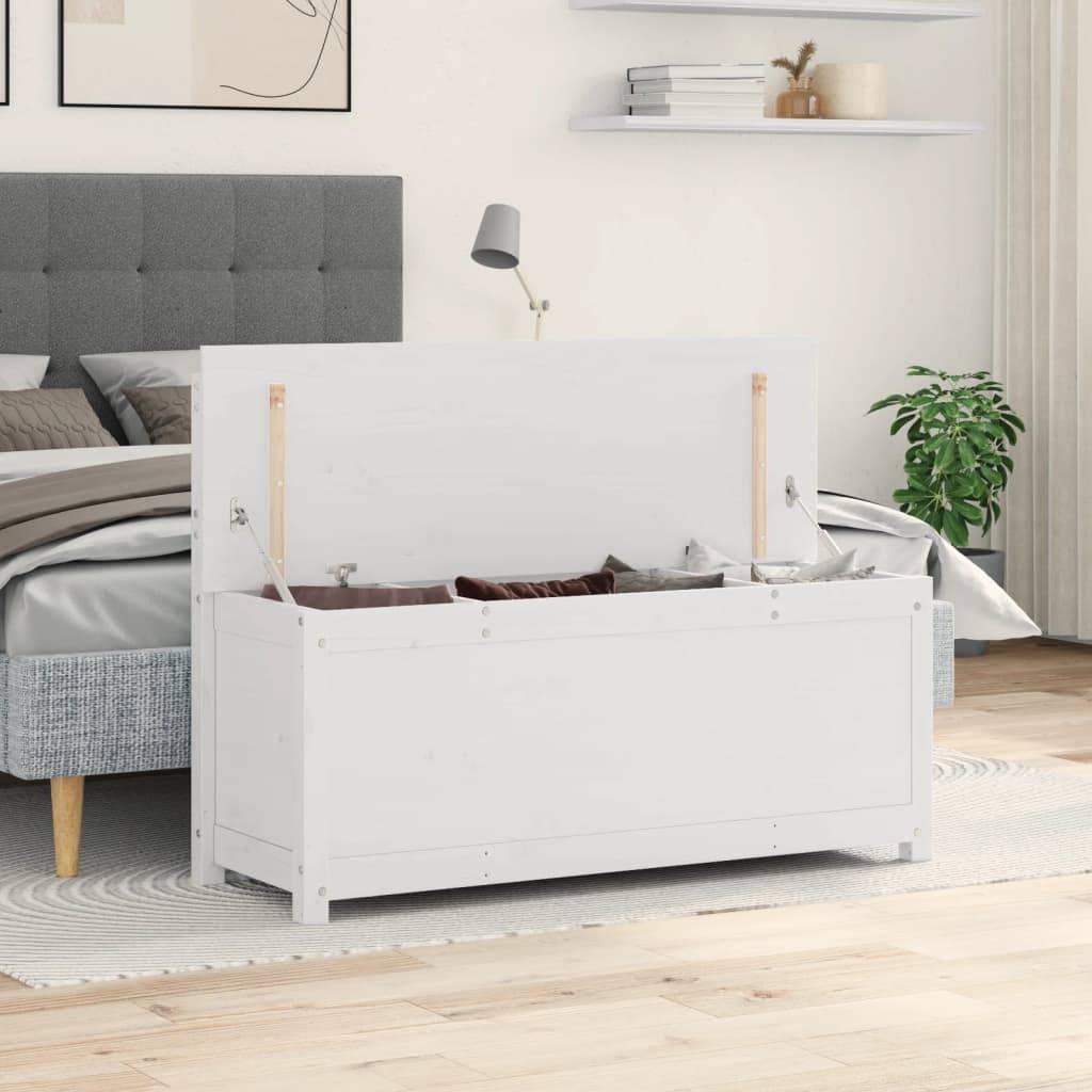 vidaXL Sitzbank Weiß 110x41x76,5 cm Massivholz Kiefer