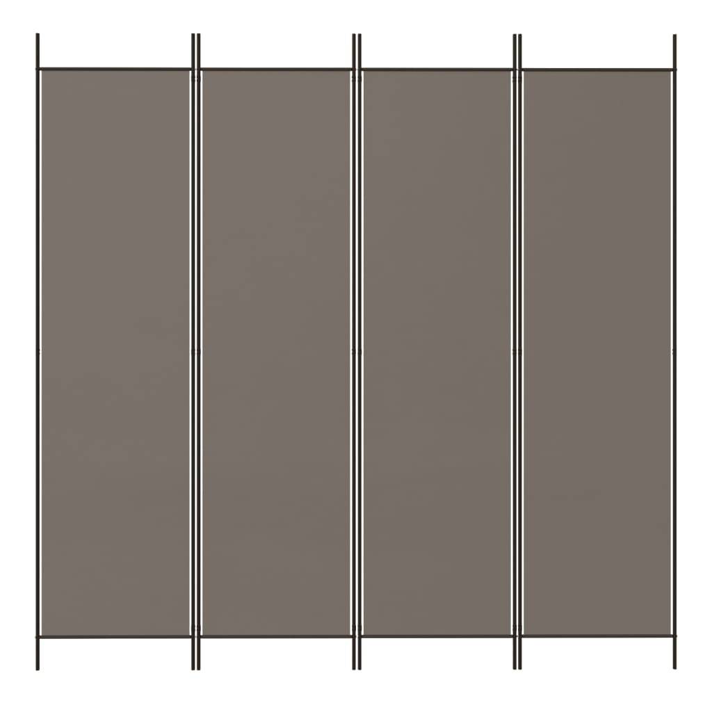 vidaXL 4-tlg. Paravent Anthrazit 200x220 cm Stoff