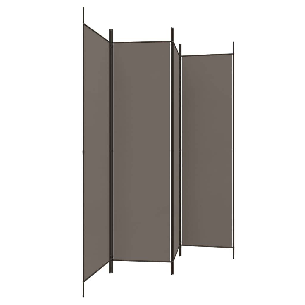 vidaXL 4-tlg. Paravent Anthrazit 200x200 cm Stoff