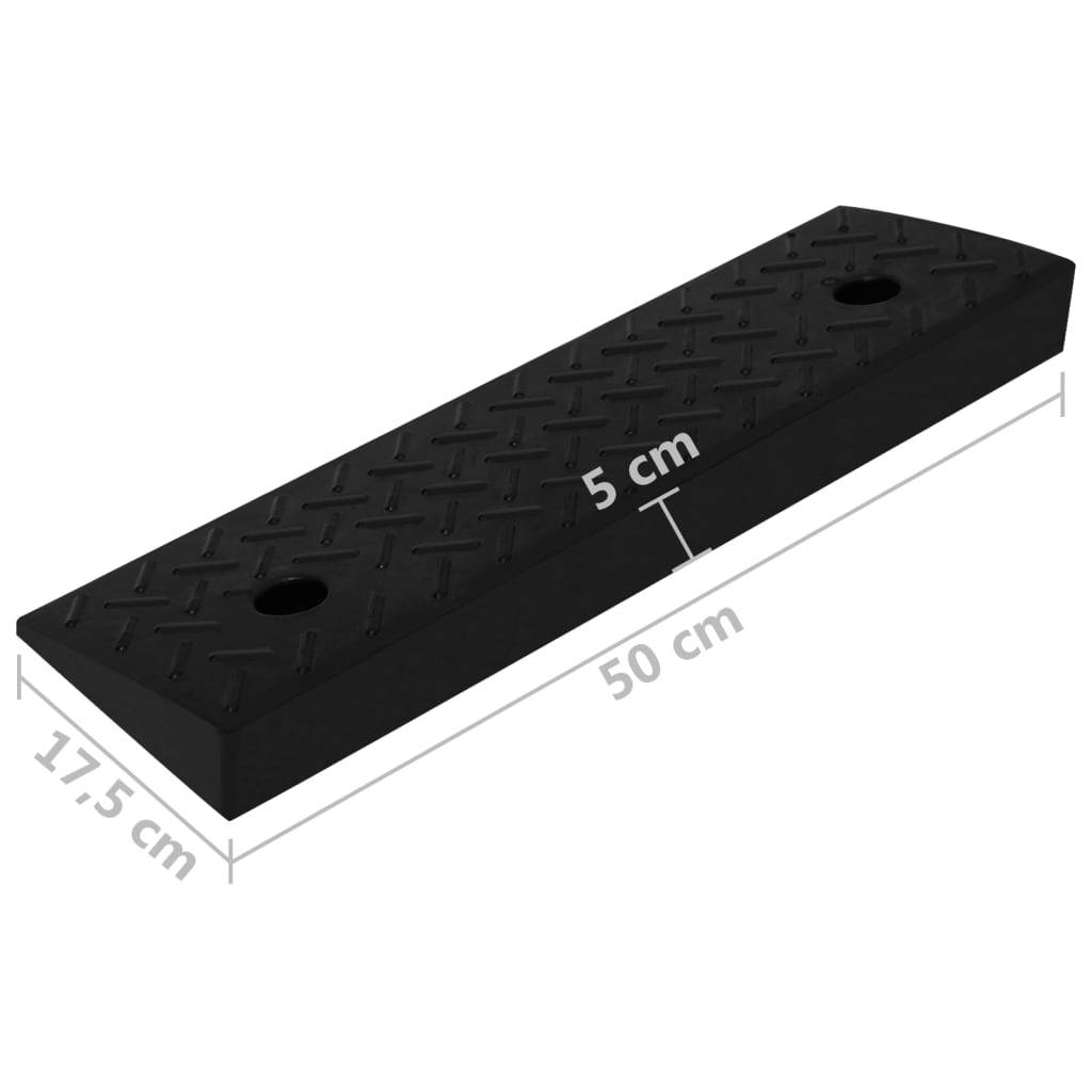 vidaXL Bordsteinrampen 2 Stk. 50x17,5x5 cm Gummi
