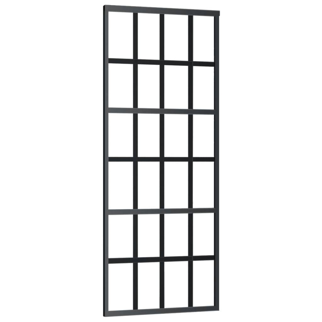 vidaXL Schiebetür mit Beschlag ESG-Glas & Aluminium 76x205 cm