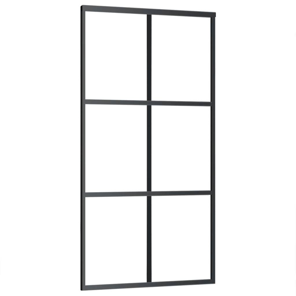 vidaXL Schiebetür mit Beschlag ESG-Glas & Aluminium 102x205 cm
