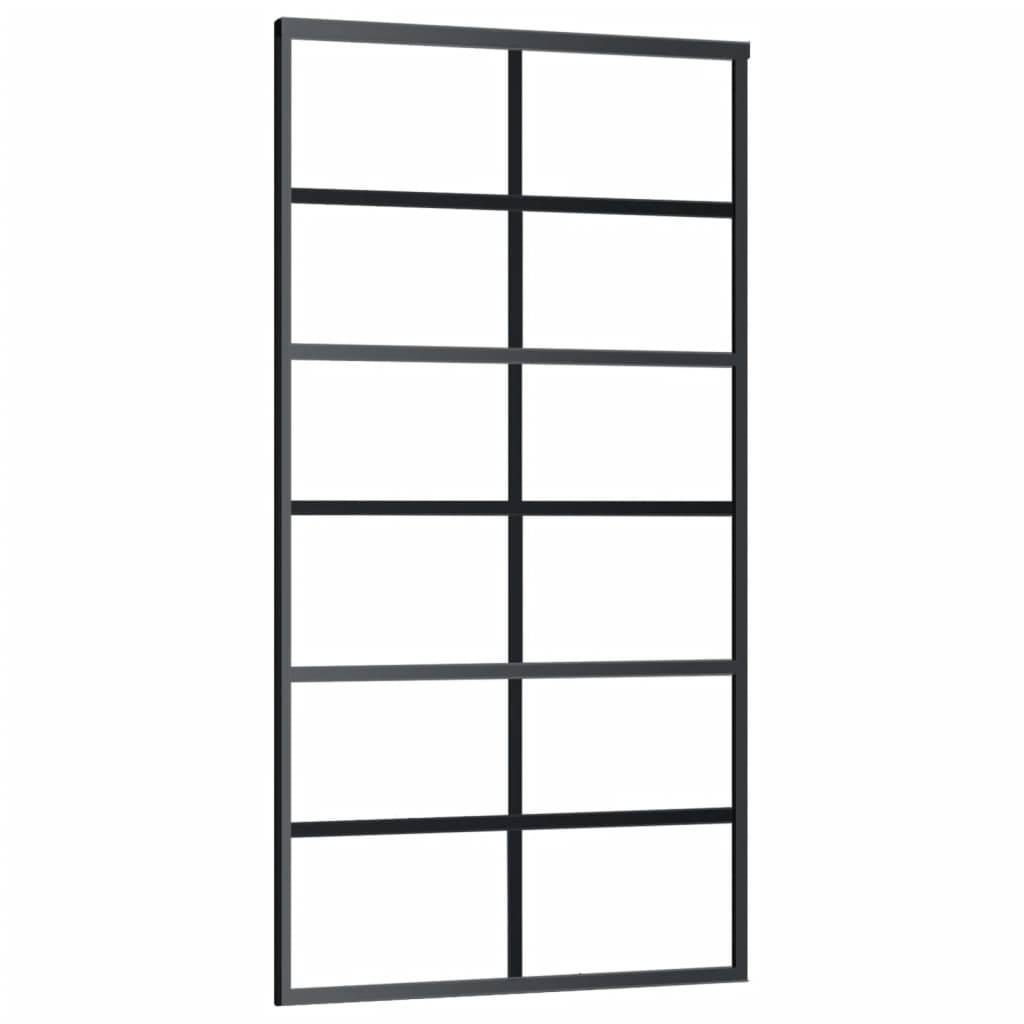 vidaXL Schiebetür mit Beschlag ESG-Glas & Aluminium 102x205 cm