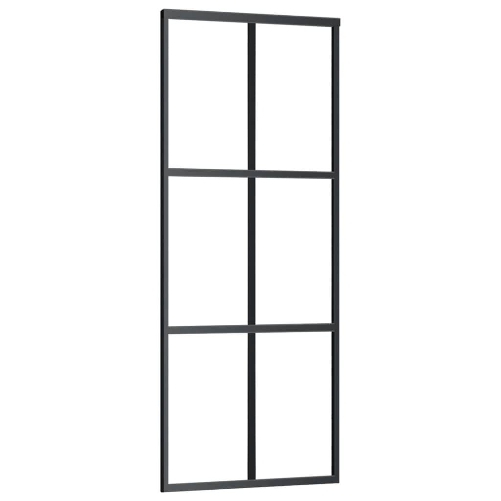 vidaXL Schiebetür mit Beschlag ESG-Glas & Aluminium 76x205 cm