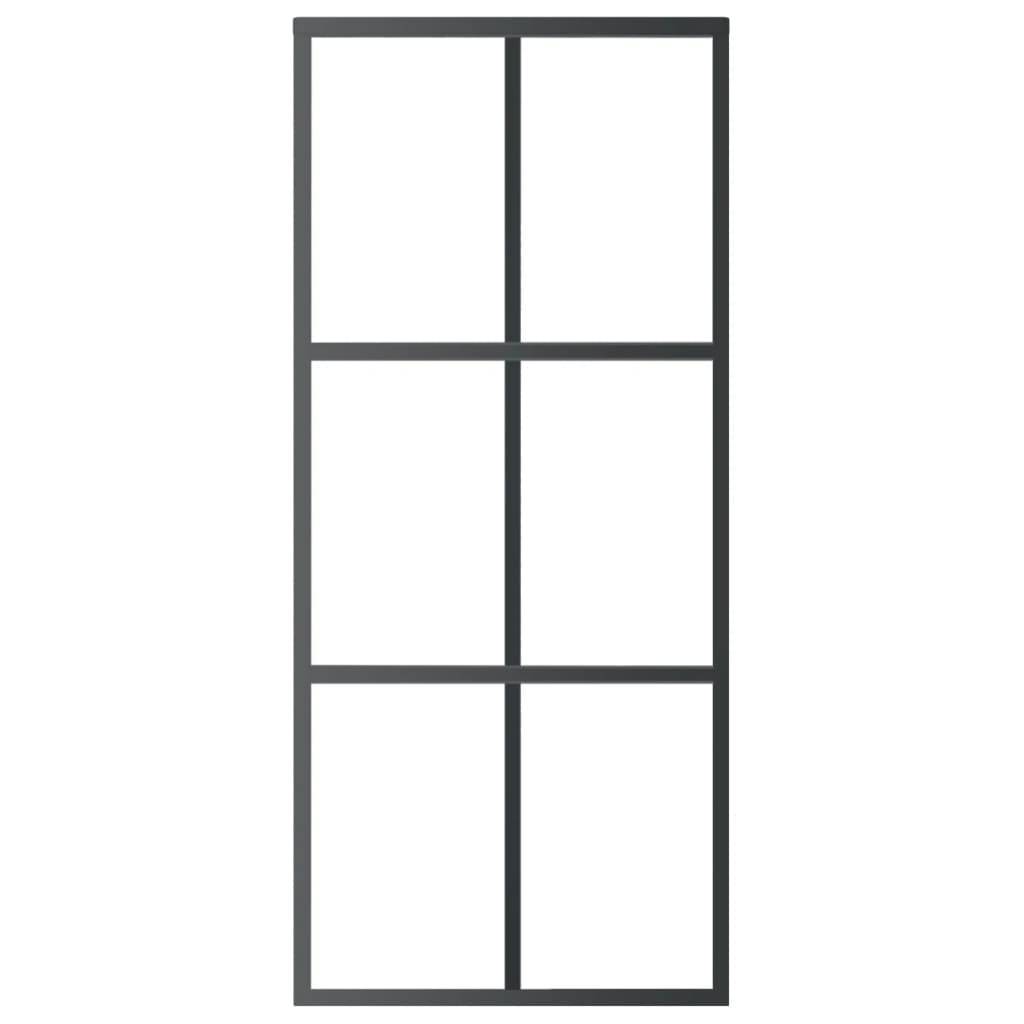 vidaXL Schiebetür mit Beschlag ESG-Glas & Aluminium 90x205 cm
