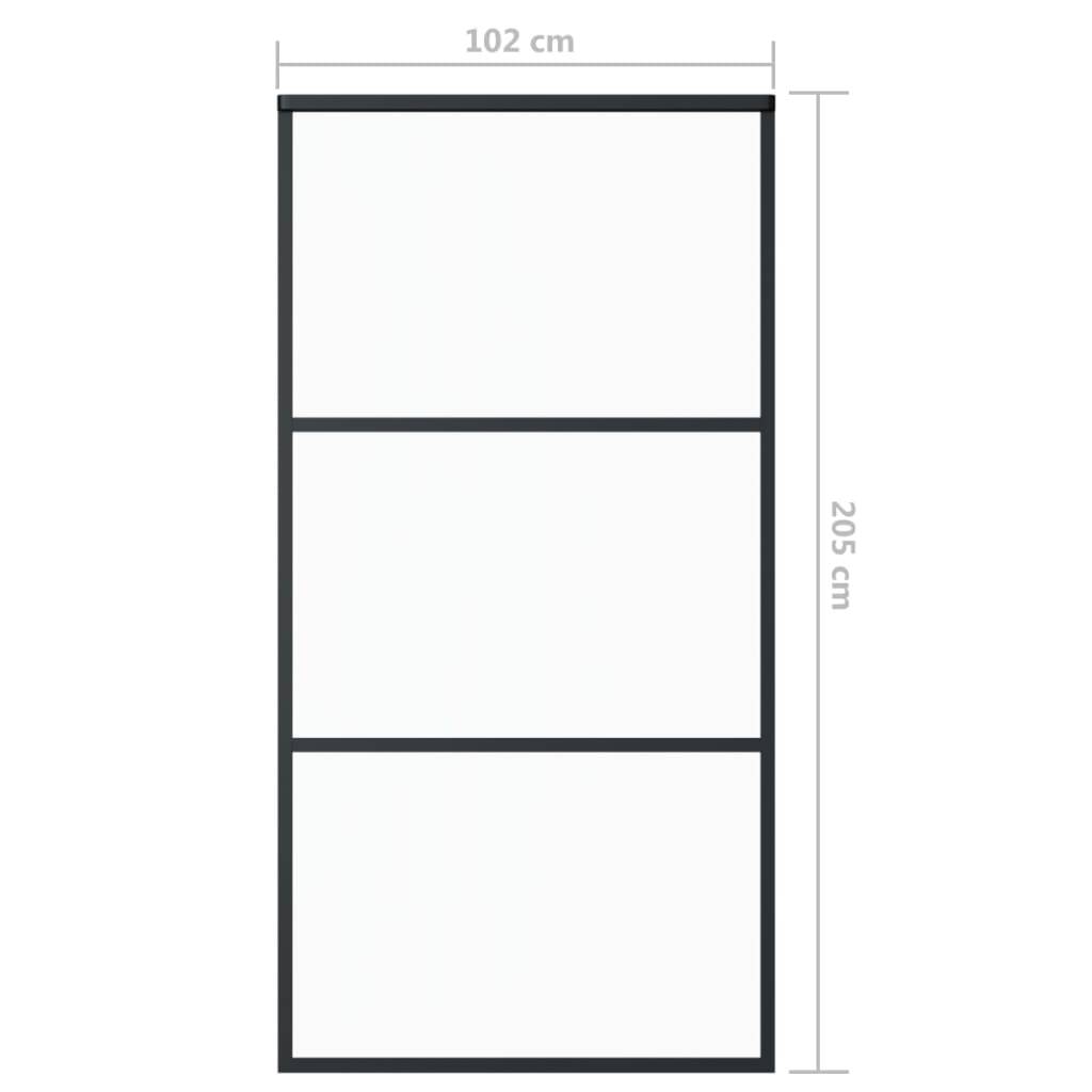 vidaXL Schiebetür mit Beschlag ESG-Glas & Aluminium 102x205 cm