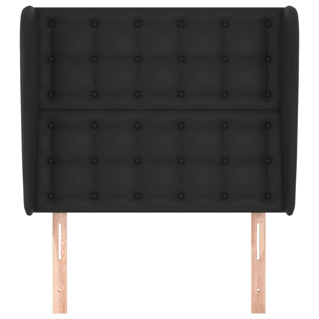vidaXL Kopfteil mit Ohren Schwarz 83x23x118/128 cm Kunstleder
