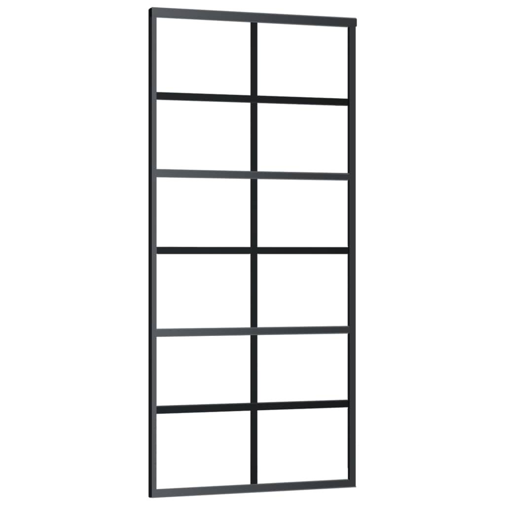 vidaXL Schiebetür mit Beschlag ESG-Glas & Aluminium 90x205 cm