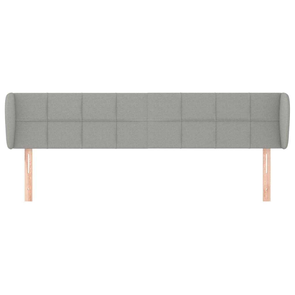 vidaXL Kopfteil mit Ohren Hellgrau 163x23x78/88 cm Stoff