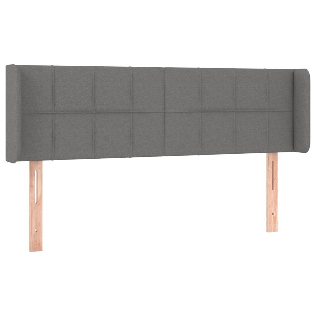 vidaXL LED Kopfteil Dunkelgrau 147x16x78/88 cm Stoff