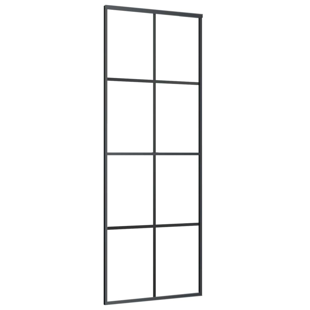 vidaXL Schiebetür mit Beschlag 76x205 cm ESG-Glas & Aluminium