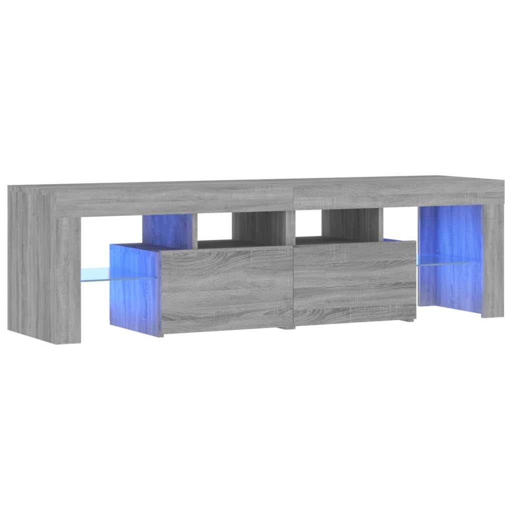 vidaXL TV-Schrank mit LED-Leuchten Grau Sonoma 140x36,5x40 cm