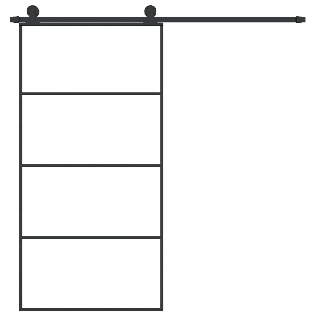 vidaXL Schiebetür mit Beschlag 102,5x205 cm ESG-Glas & Aluminium