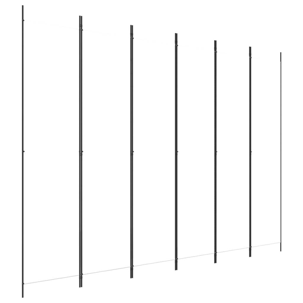 vidaXL 6-tlg. Paravent Weiß 300x220 cm Stoff
