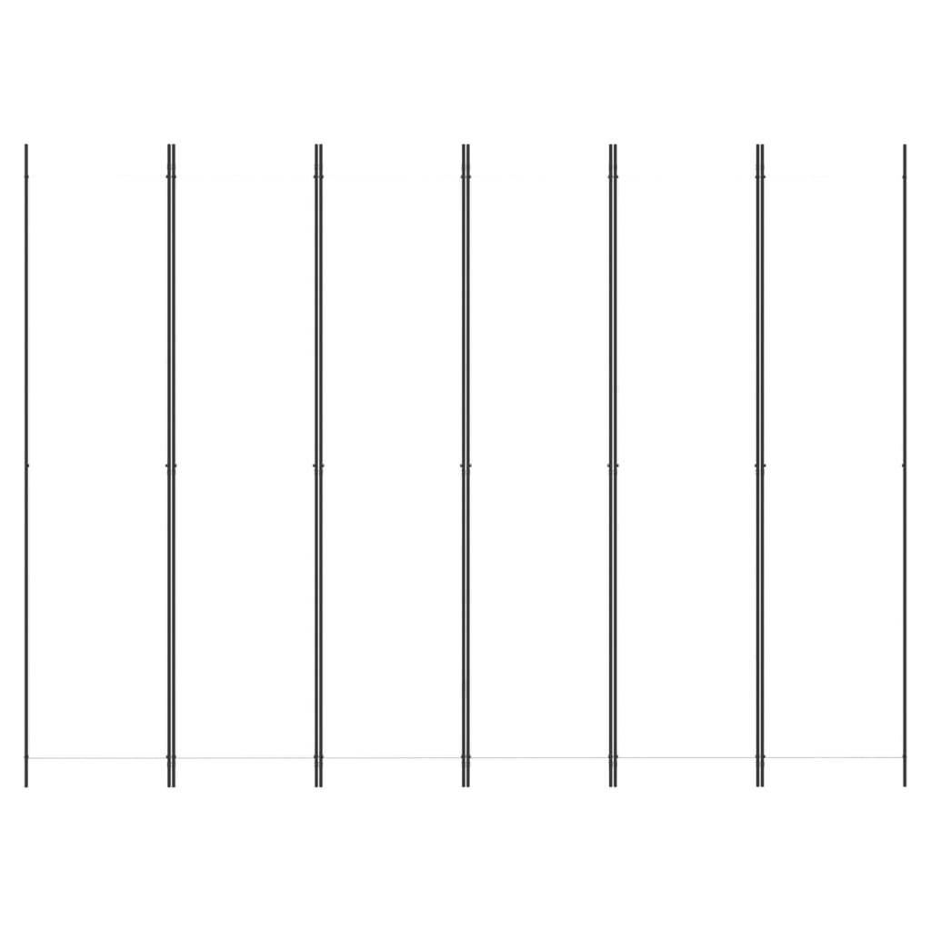 vidaXL 6-tlg. Paravent Weiß 300x220 cm Stoff