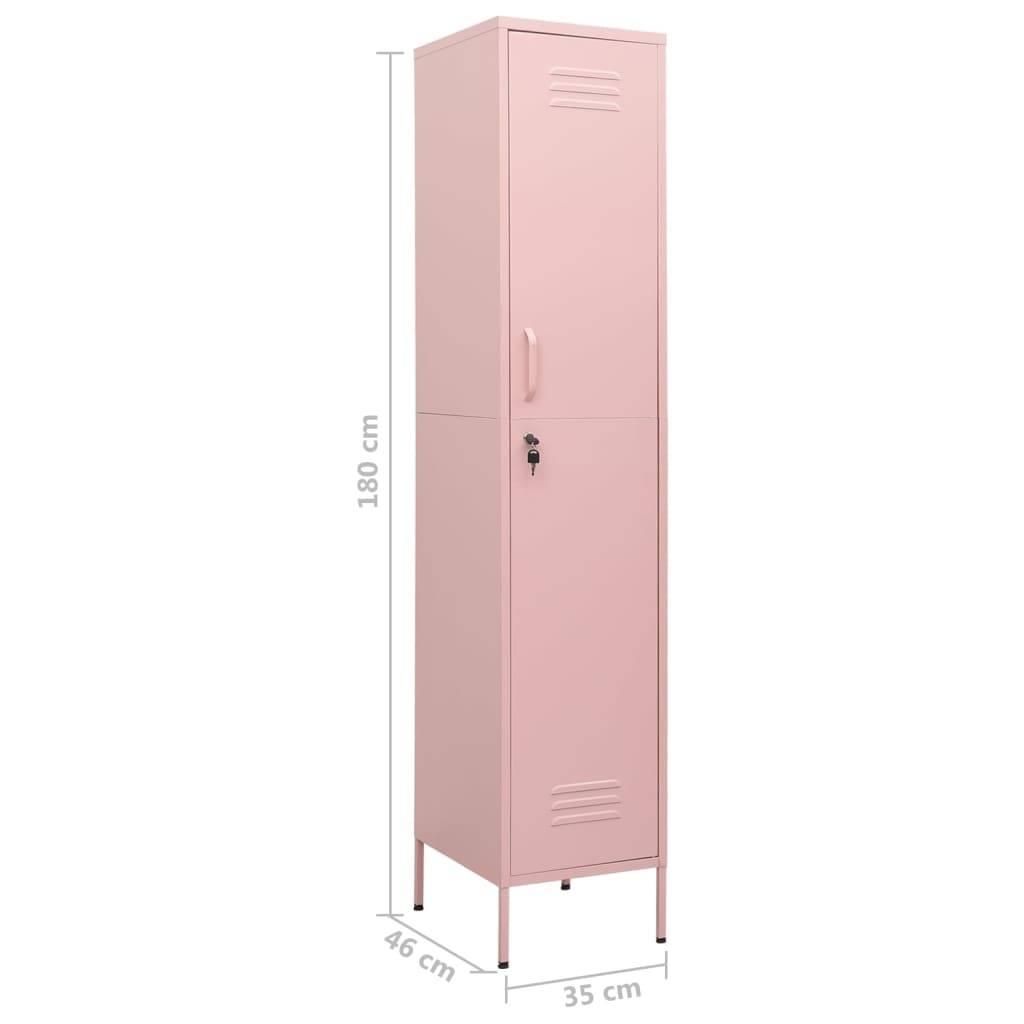 vidaXL Schließfachschrank Rosa 35x46x180 cm Stahl