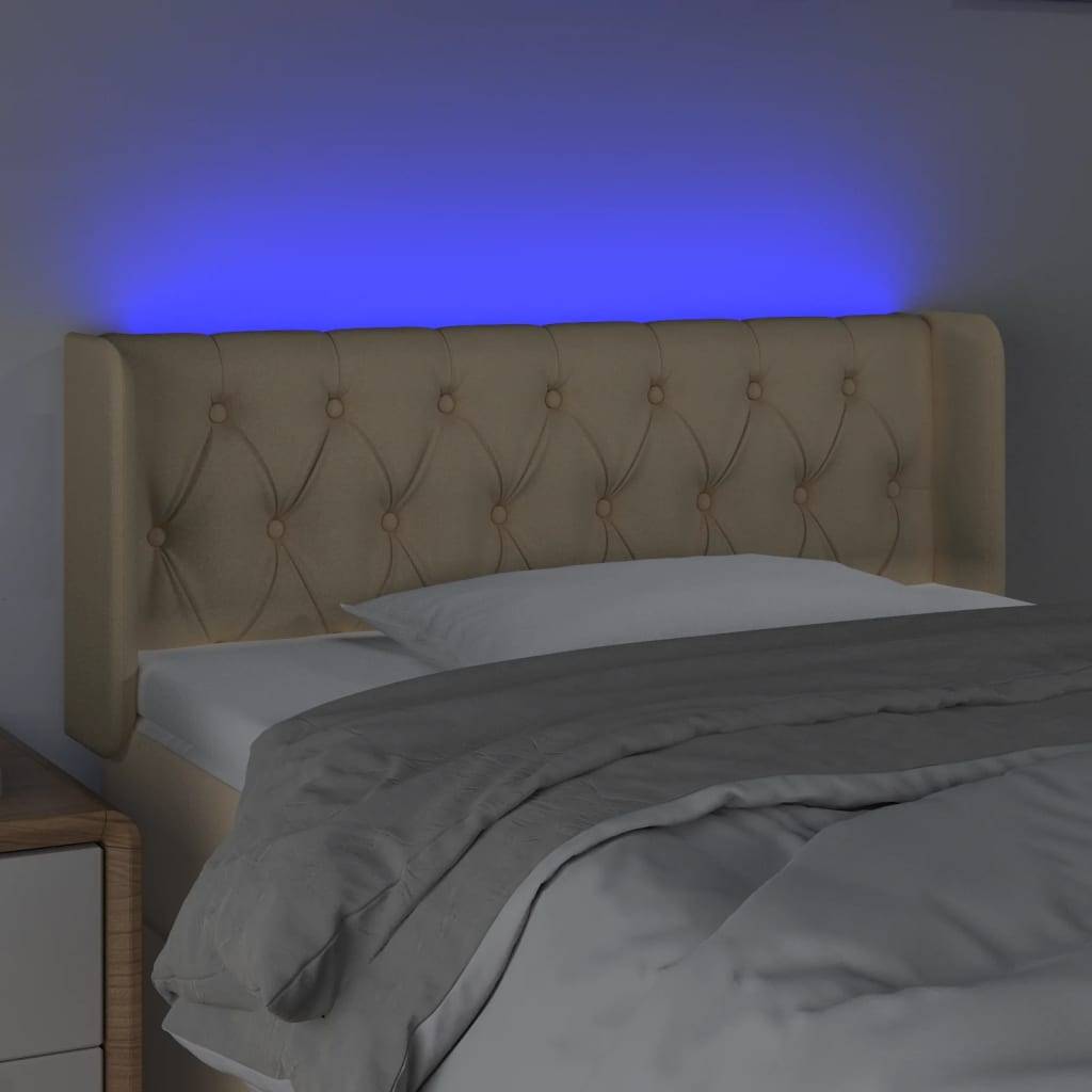 vidaXL LED Kopfteil Creme 93x16x78/88 cm Stoff