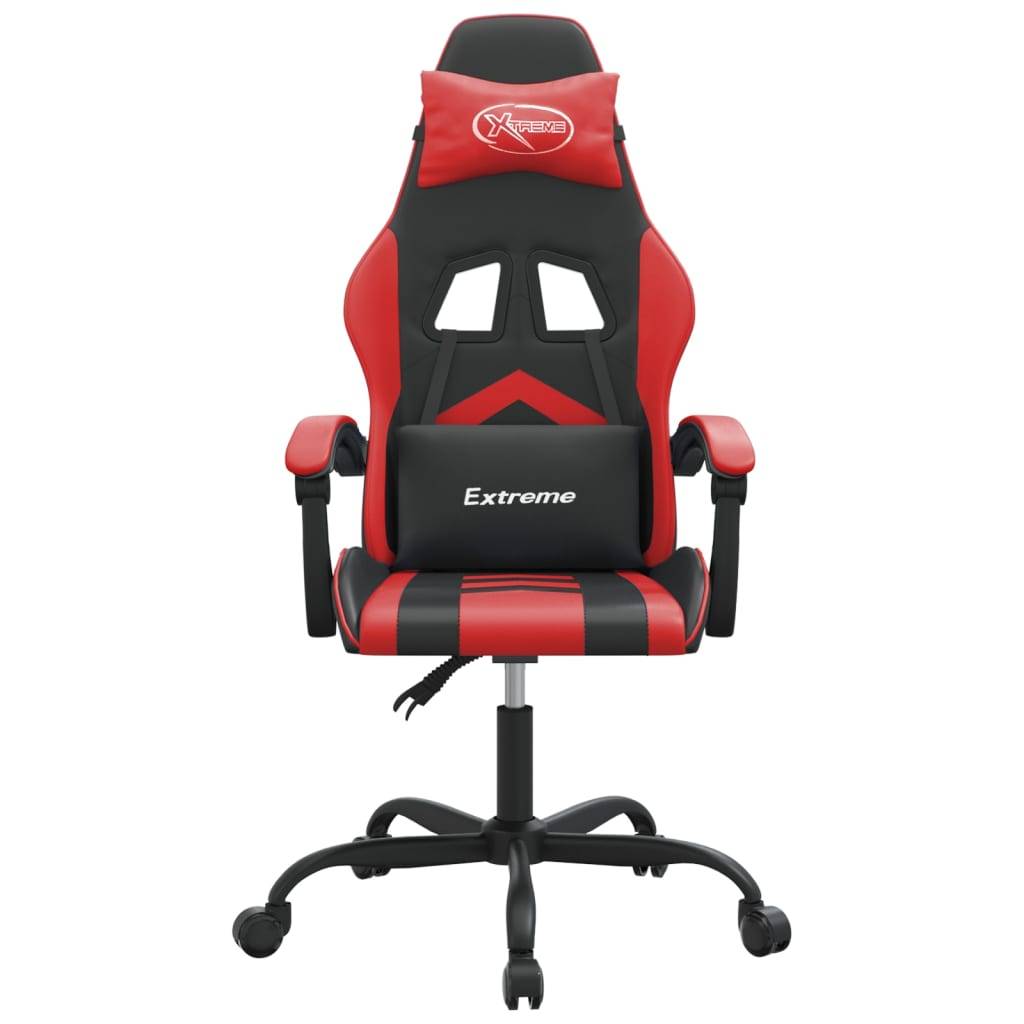 vidaXL Gaming-Stuhl Drehbar Schwarz und Rot Kunstleder