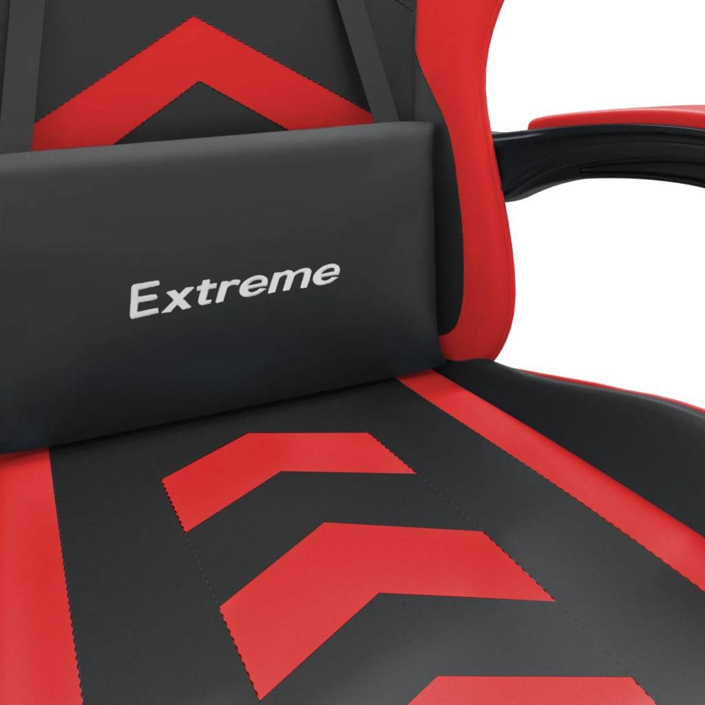 vidaXL Gaming-Stuhl Drehbar Schwarz und Rot Kunstleder