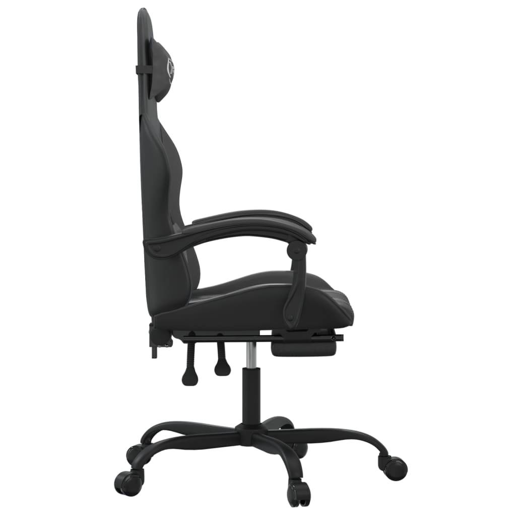 vidaXL Gaming-Stuhl mit Fußstütze Schwarz Kunstleder