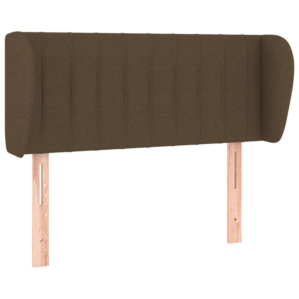 vidaXL Kopfteil mit Ohren Dunkelbraun 103x23x78/88 cm Stoff