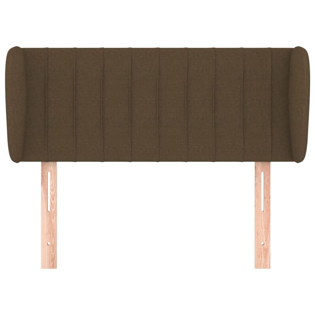 vidaXL Kopfteil mit Ohren Dunkelbraun 103x23x78/88 cm Stoff