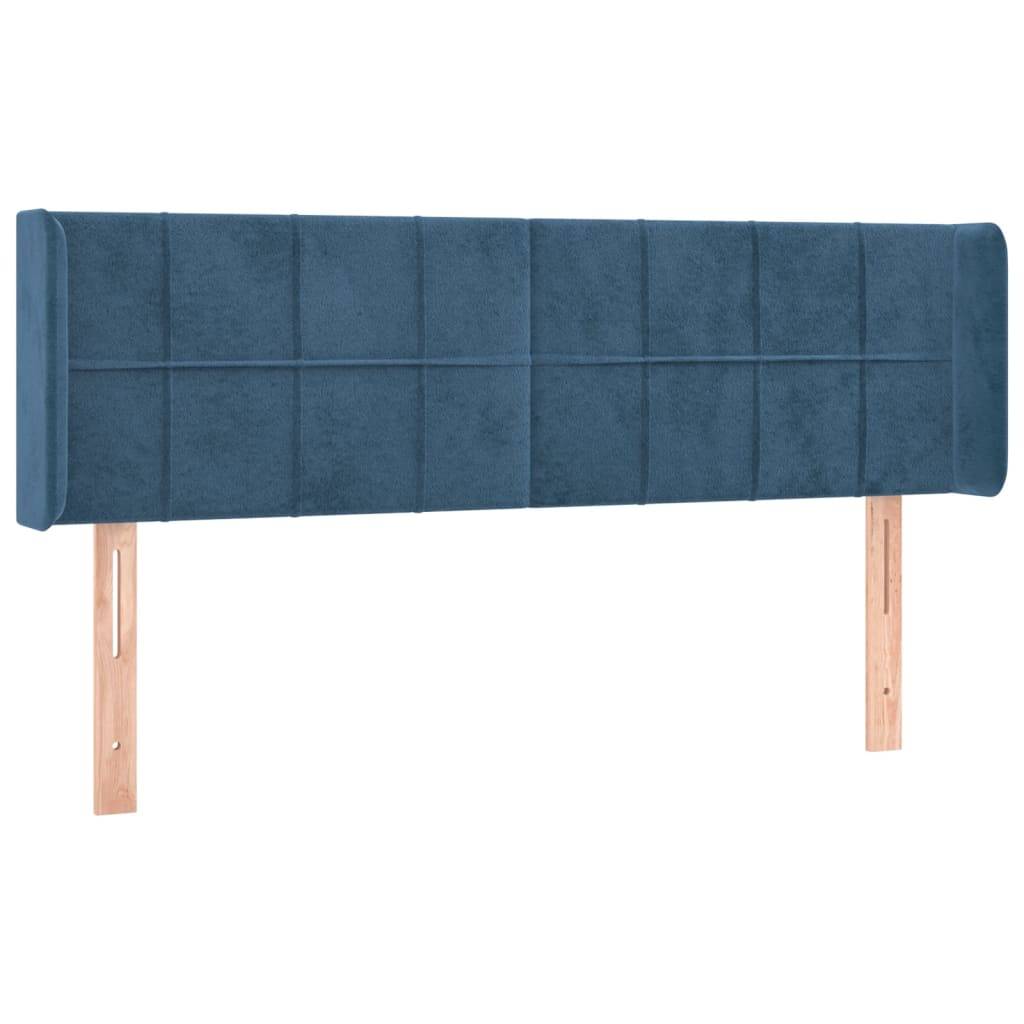 vidaXL LED Kopfteil Dunkelblau 147x16x78/88 cm Samt