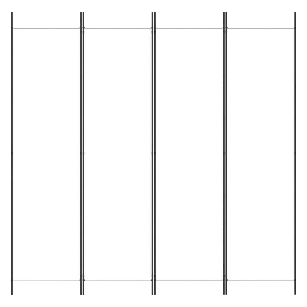 vidaXL 4-tlg. Paravent Weiß 200x200 cm Stoff