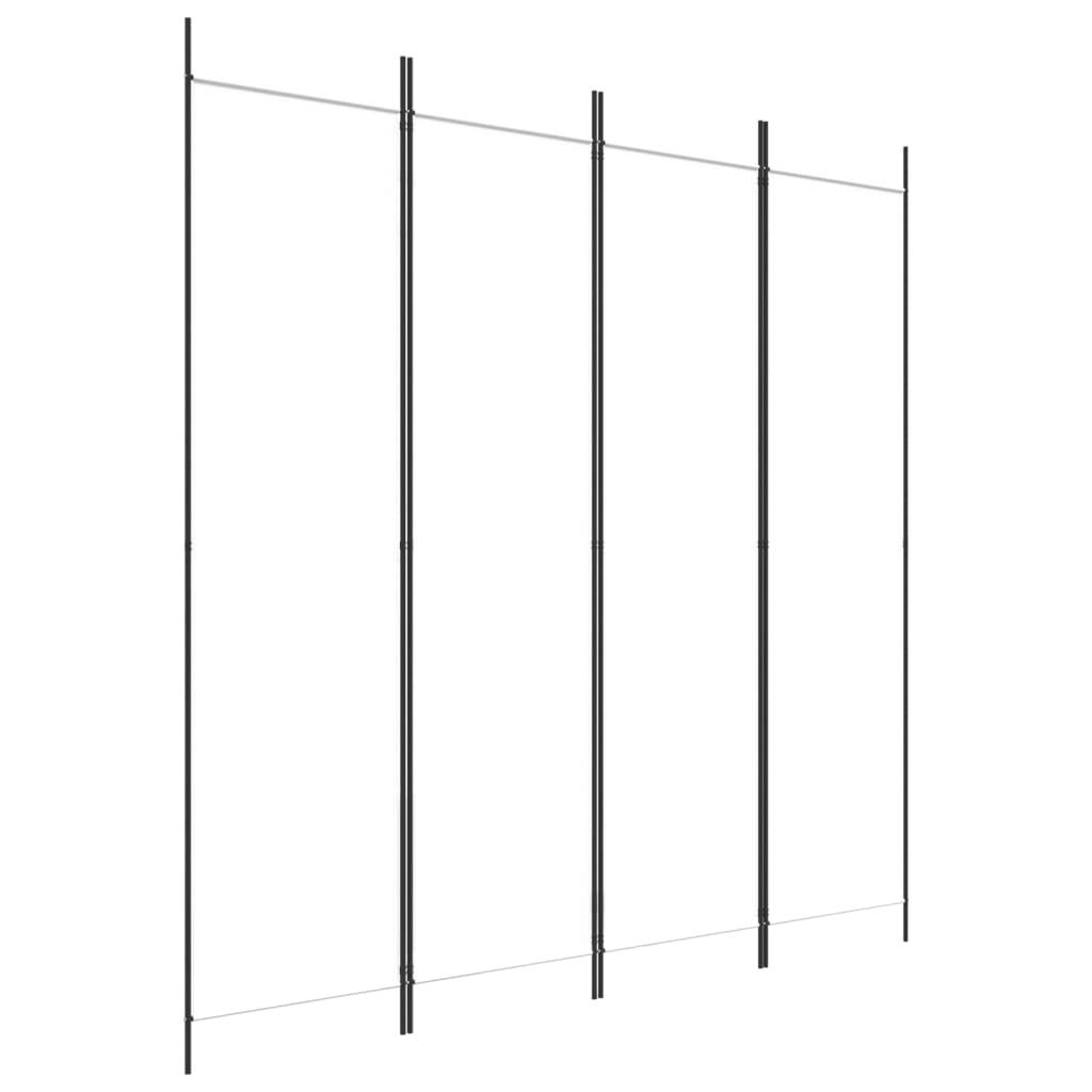 vidaXL 4-tlg. Paravent Weiß 200x200 cm Stoff
