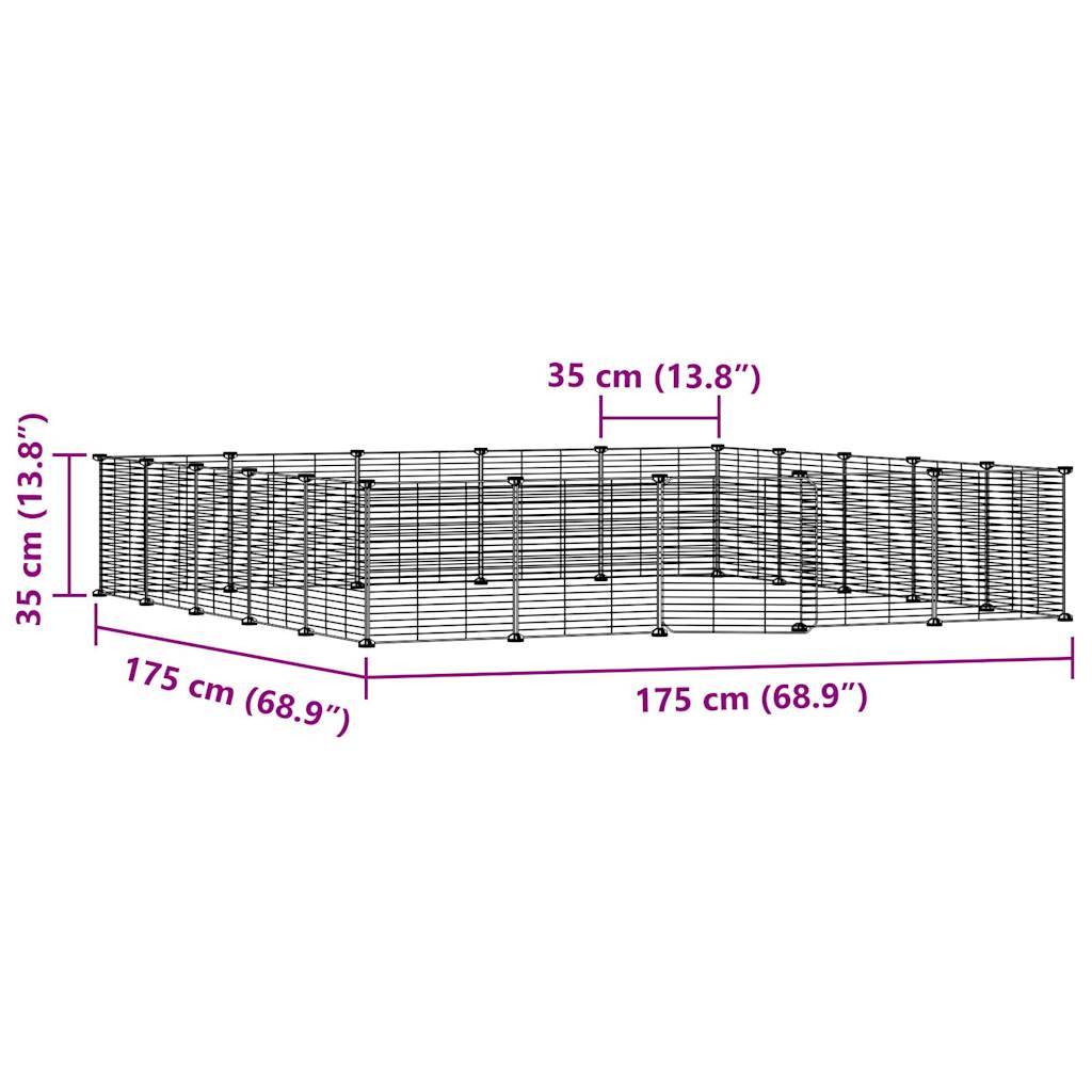 vidaXL 20-tlg. Haustierkäfig mit Tür Schwarz 35x35 cm Stahl