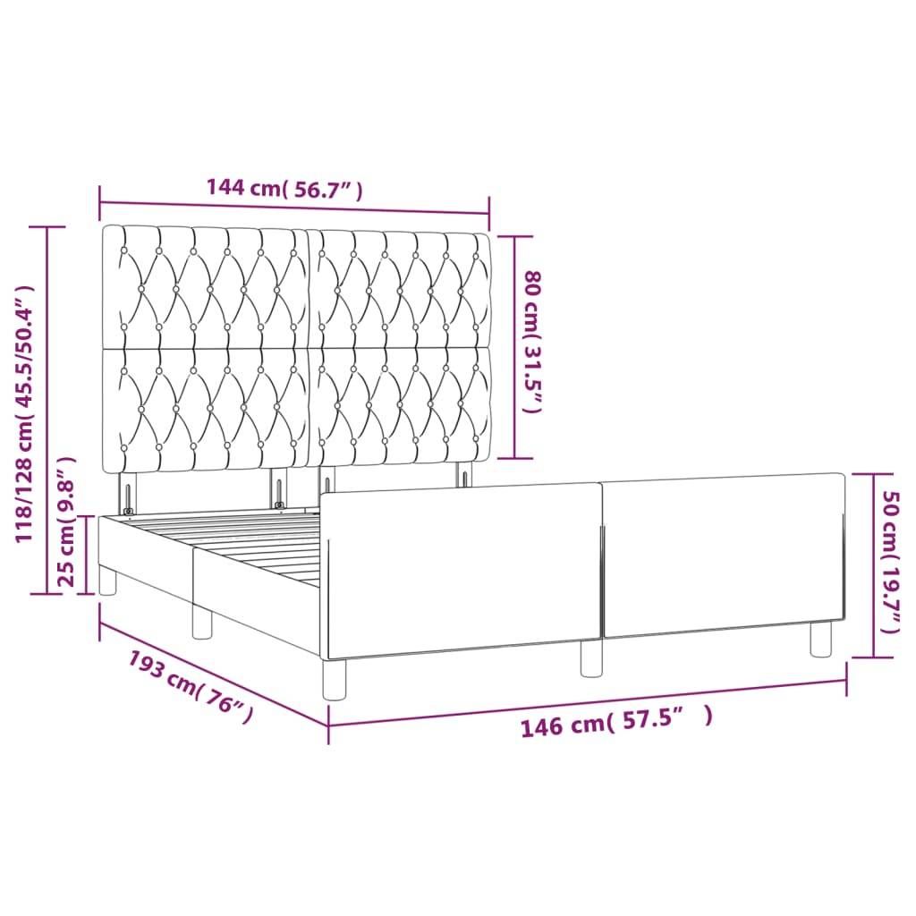vidaXL Bettgestell ohne Matratze Dunkelgrau 140x190 cm Stoff