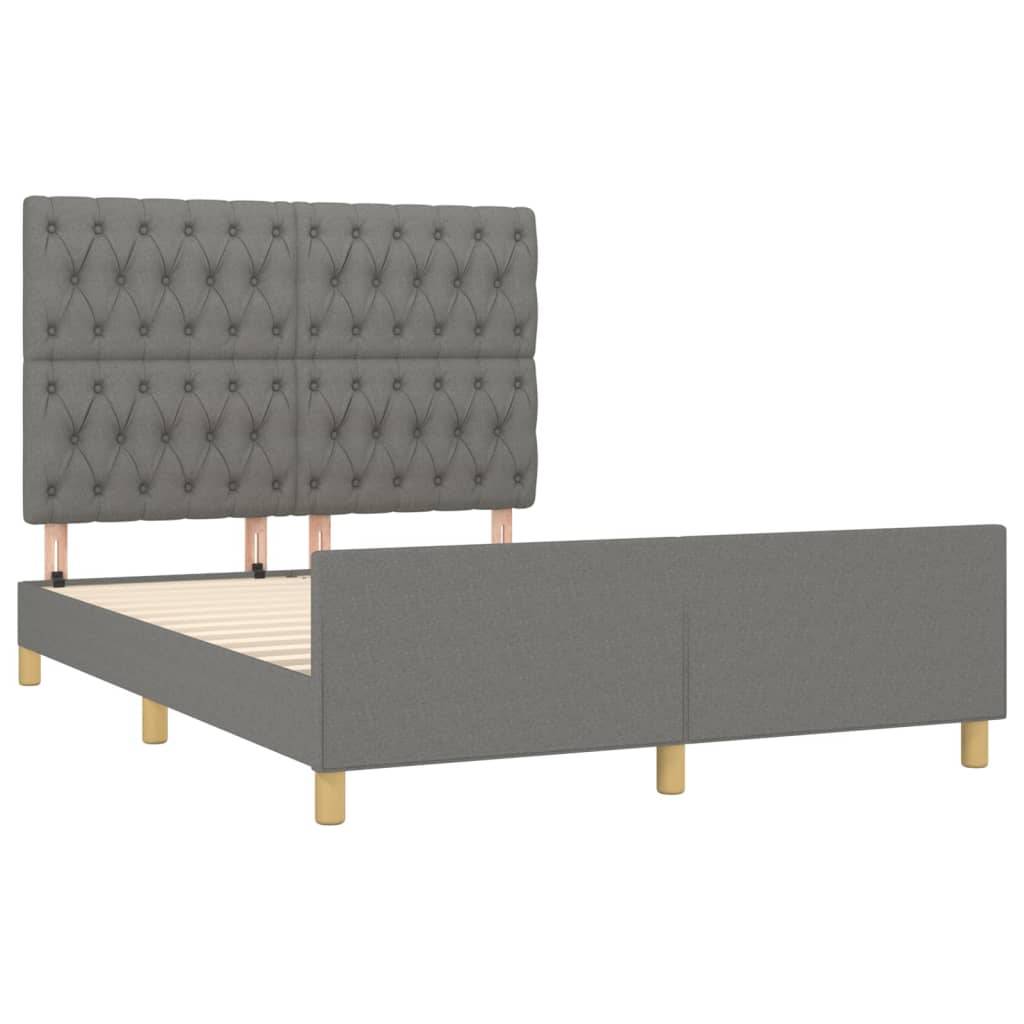 vidaXL Bettgestell ohne Matratze Dunkelgrau 140x190 cm Stoff