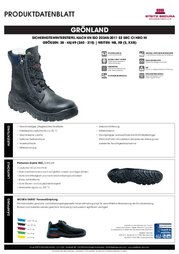 ESD Sicherheitswinterstiefel S2 Steitz Secura GRÖNLAND NB 40