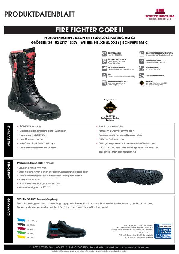 Feuerwehrstiefel Fire Fighter, S3, Weite 11, Gr.41