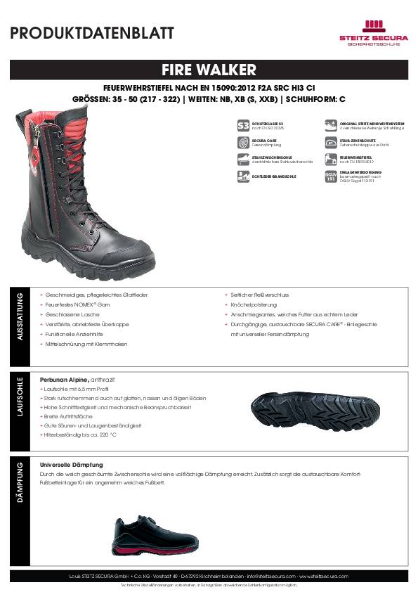 Feuerwehrstiefel S3 Steitz Secura FIRE WALKER NB 43