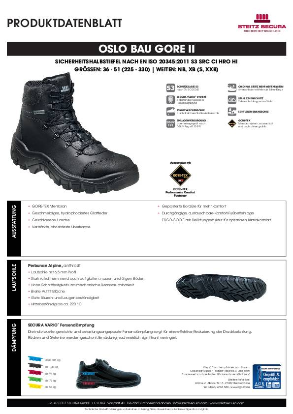 Sich.Halbstiefel Oslo BauGore II,S3,W 11,Gr.39