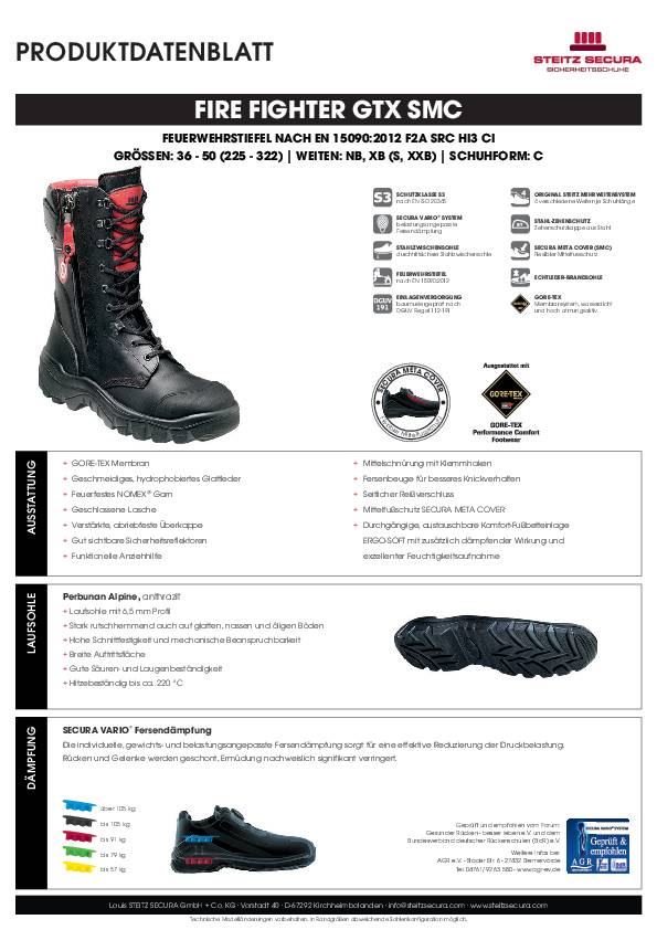 Feuerwehrstiefel S3 Steitz Secura FIRE FIGHTER GTX SMC XB 44