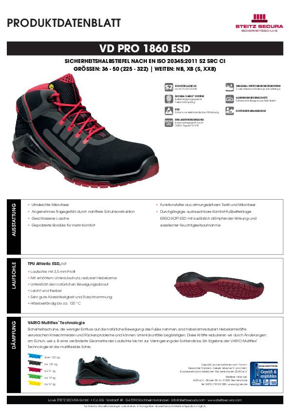 Steitz Si.-halbstiefel S2 VD PRO 1860 ESD NB Gr. 40