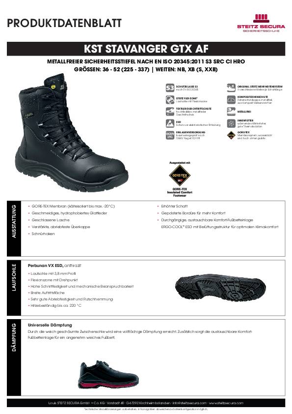 ESD Sicherheitsstiefel S3 Steitz Secura KST STAVANGER GTX AF NB 41
