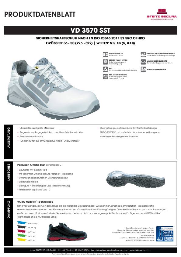 ESD Sicherheitshalbschuh S2 Steitz Secura VD 3570 SST NB 43