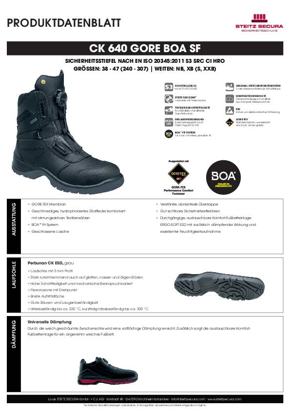 ESD Sicherheitstiefel S3 Steitz Secura CK 640 GORE BOA SF S 40
