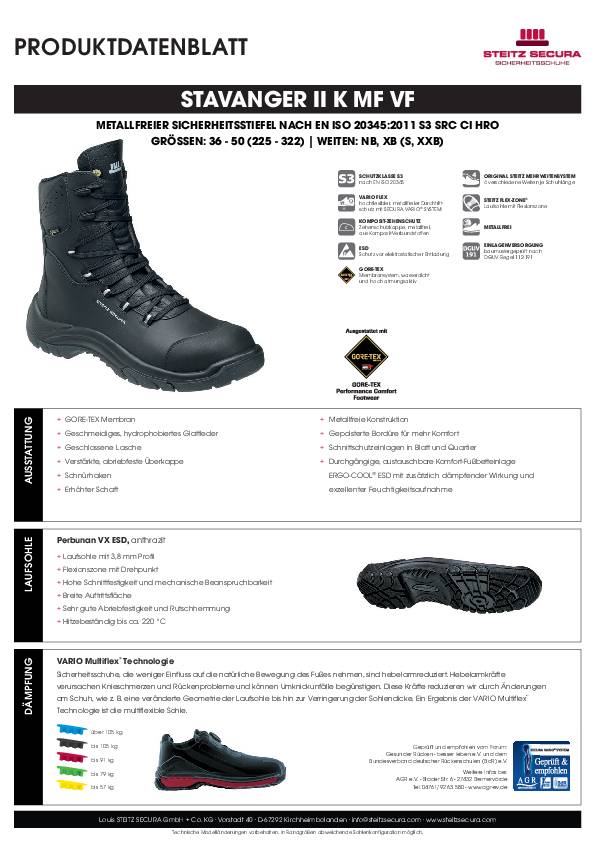 ESD Sicherheitsstiefel S3 Steitz Secura STAVANGER II K MF VF NB 42
