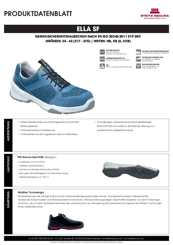 ESD Damen-Sicherheitshalbschuh S1P Steitz Secura ELLA SF NB 40