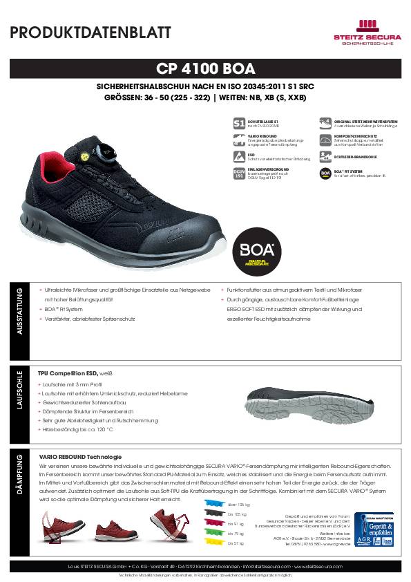ESD Sicherheitshalbschuh S1 Steitz Secura CP 4100 BOA XB 37