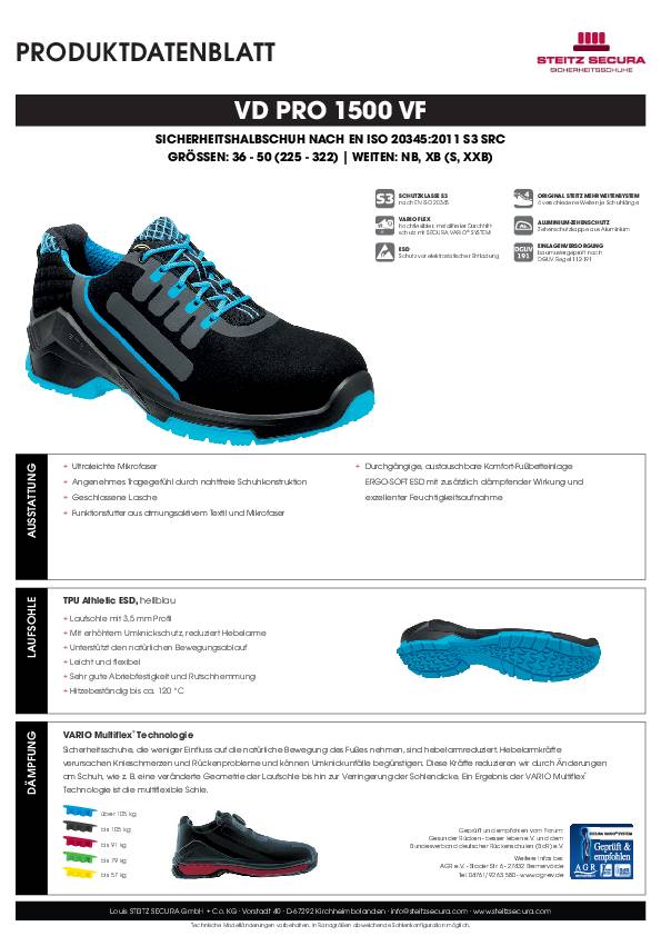 Steitz Sicherheitsschuh VD PRO 1500 VF NB Gr. 44