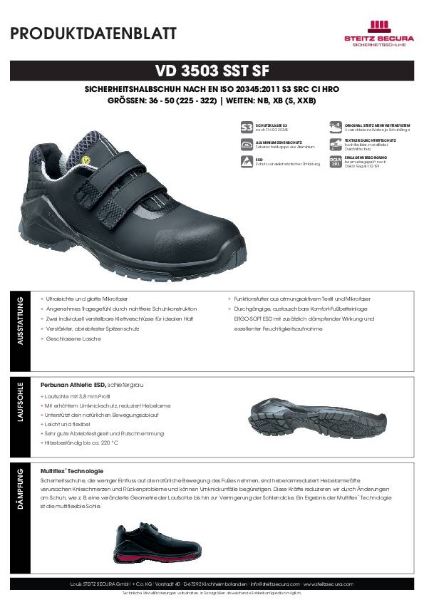 ESD Sicherheitshalbschuh S3 Steitz Secura VD 3503 SST SF NB 46